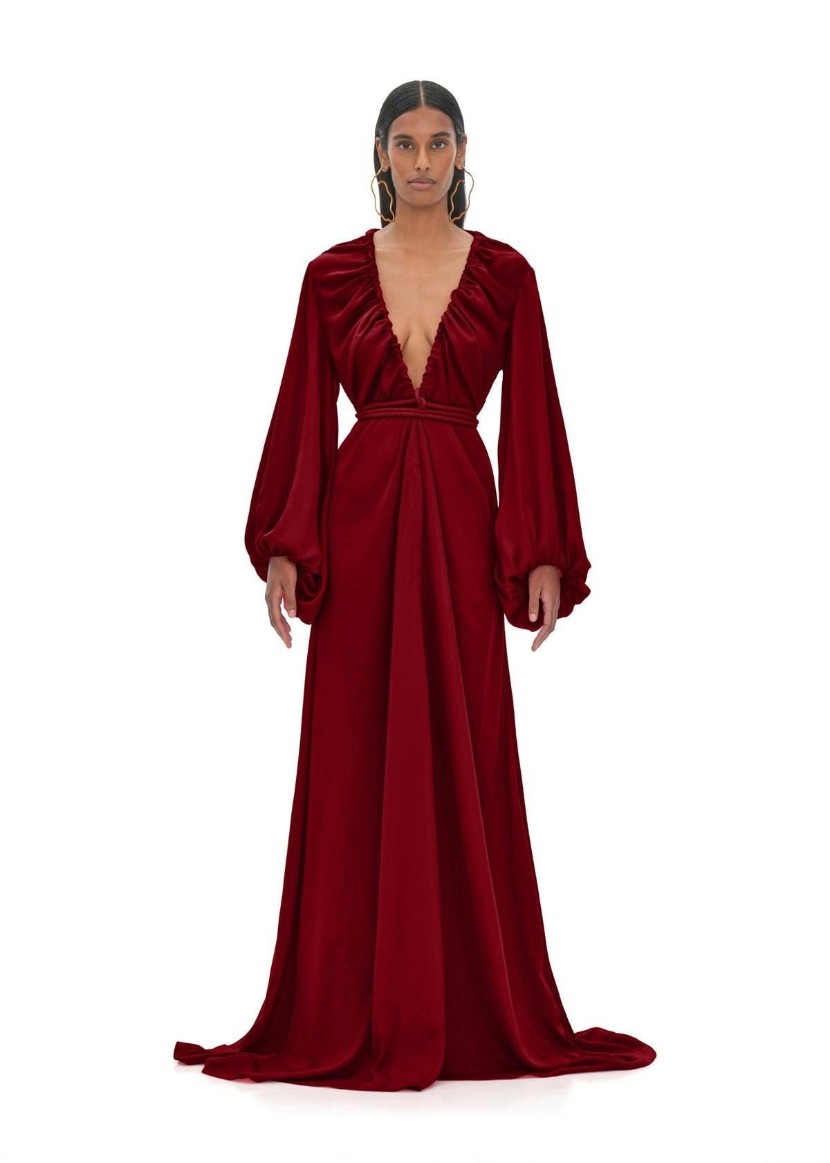 Additional image of NEEMA RUBY RED ROBE, a product by Andrea Iyamah